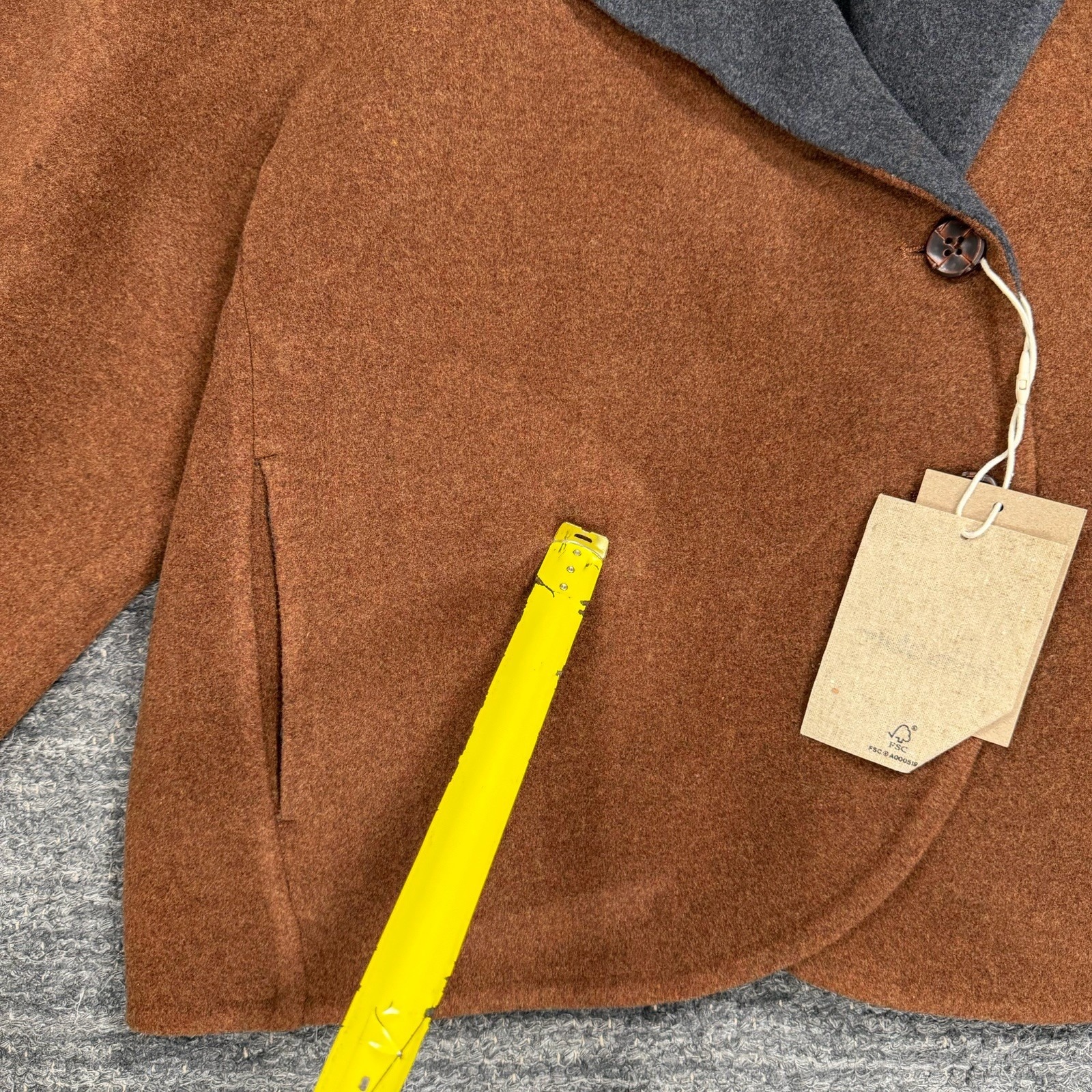 Hemi Blurr Wool Coat Women Small Brown Oversized Boxy Statement Quiet Luxury — image 3 of 8
